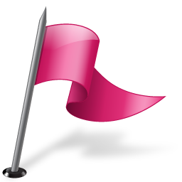 256x256 Map Marker Flag Right Pink Icon