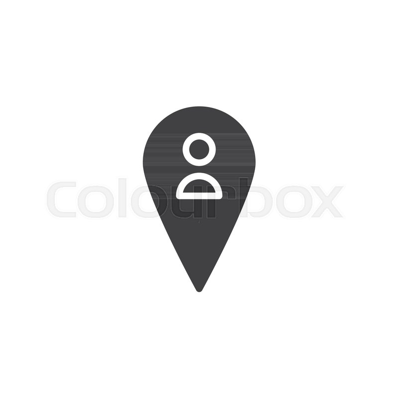 800x800 Map Pointer With Person Icon Vector, Stock Vector Colourbox