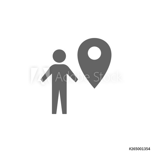 500x500 Check In, Geolocation, Person Icon Element Of Materia Flat Maps