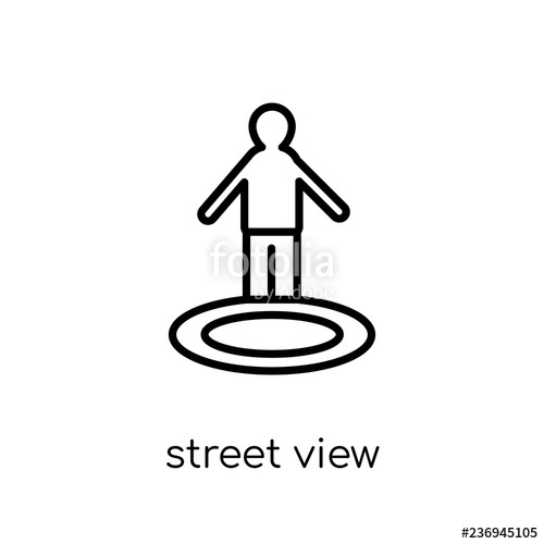 500x500 Street View Icon Trendy Modern Flat Linear Vector Street View