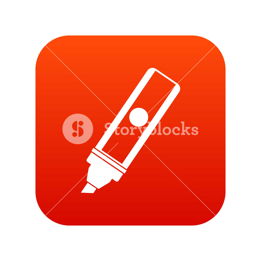 1000x1000 Permanent Marker Icon Digital Red For Any Design Isolated On White