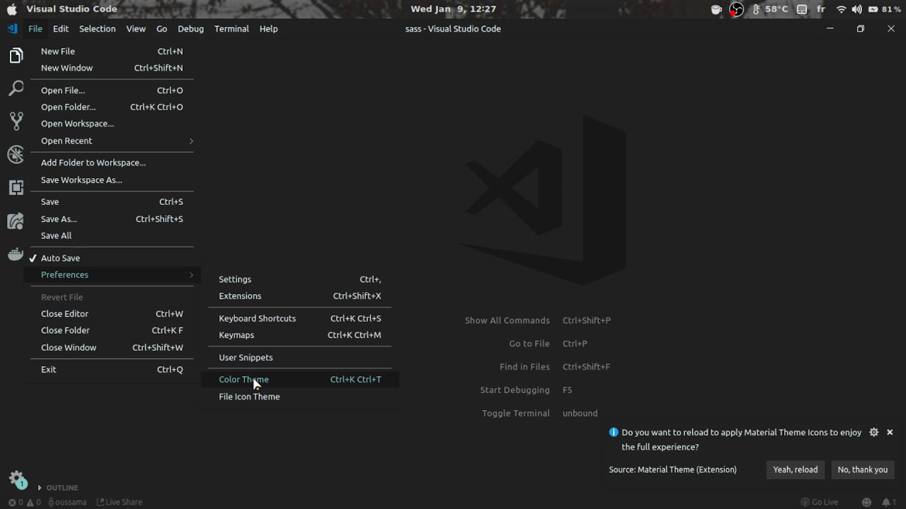 1280x720 Material Icon Theme Visual Studio Code