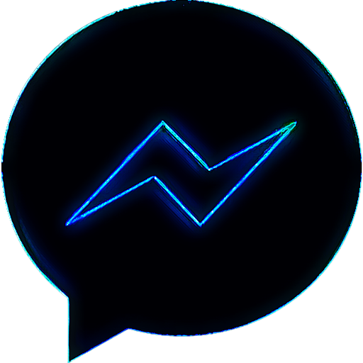 512x512 Messenger Icon Black Neon Png