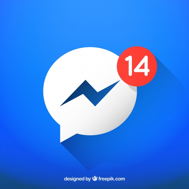 626x626 Messenger Icon With Notifications Vector Free Download