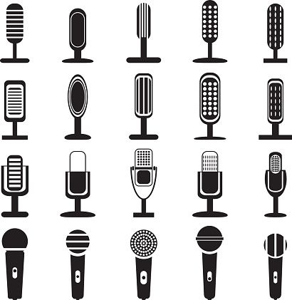 410x421 Microphone Icons Vector Art Illustration Theme Banquet
