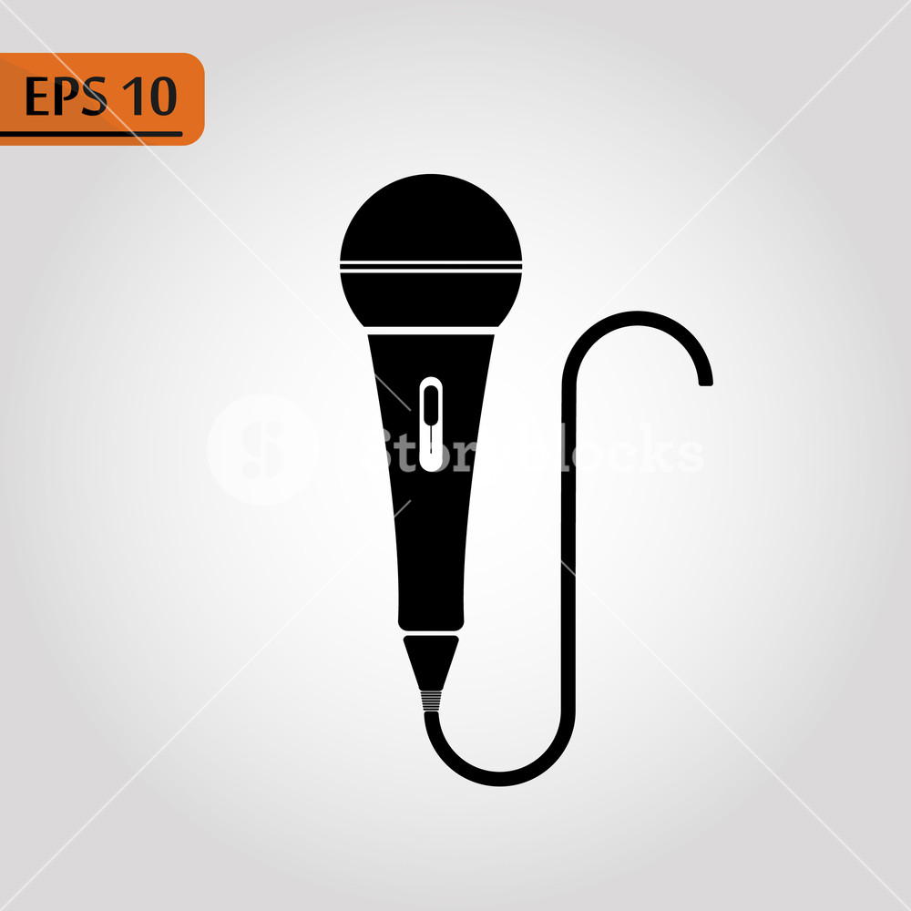 1000x1000 Microphone Icon In Flat Style Mic Broadcast Vector Illustration
