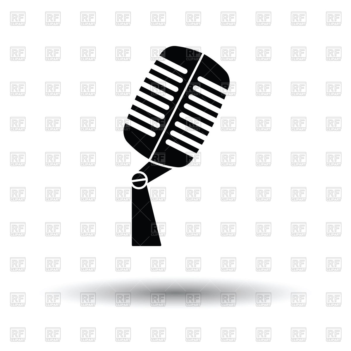 1200x1200 Old Microphone Icon With Shadow Vector Image Of Icons And Emblems