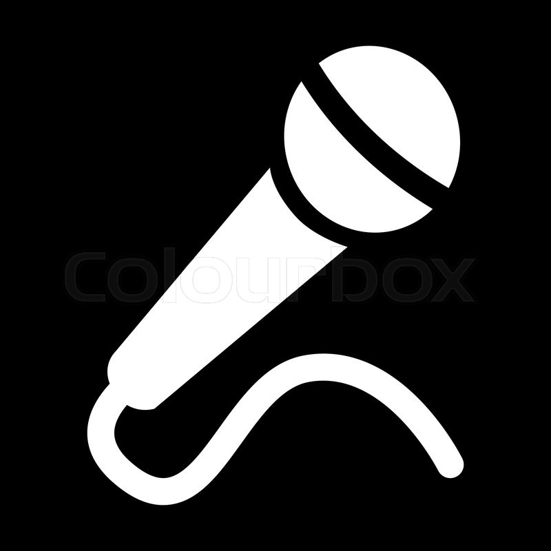 800x800 White Microphone Icon White On The Stock Vector Colourbox