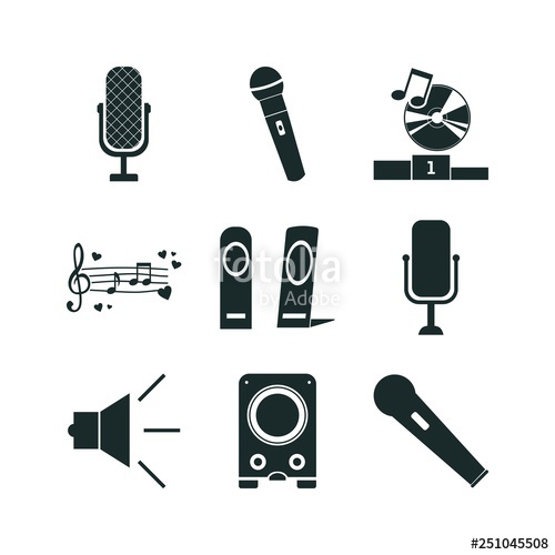 500x500 Microphone Icon Set Love Music Icon And Speaker Icon Vector Icons