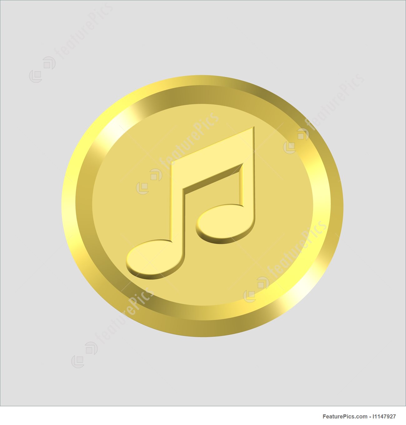 1300x1360 Gold Music Icon Stock Illustration