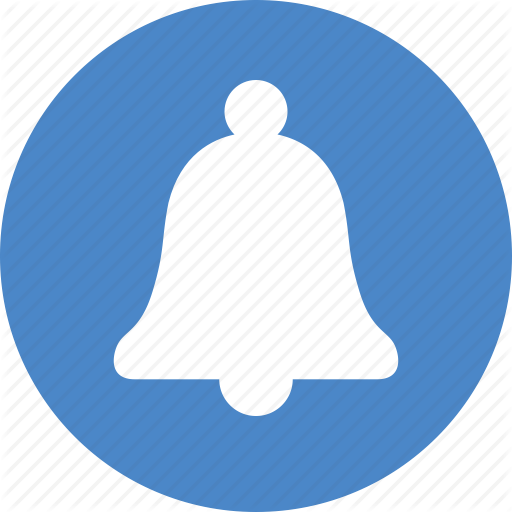 512x512 Alarm, Alert, Attention, Bell, Blue, Circle, Notification Icon