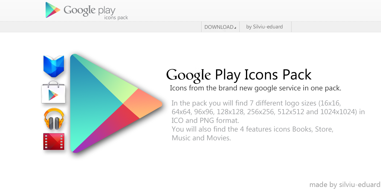 1261x629 Google Play Icons Pack