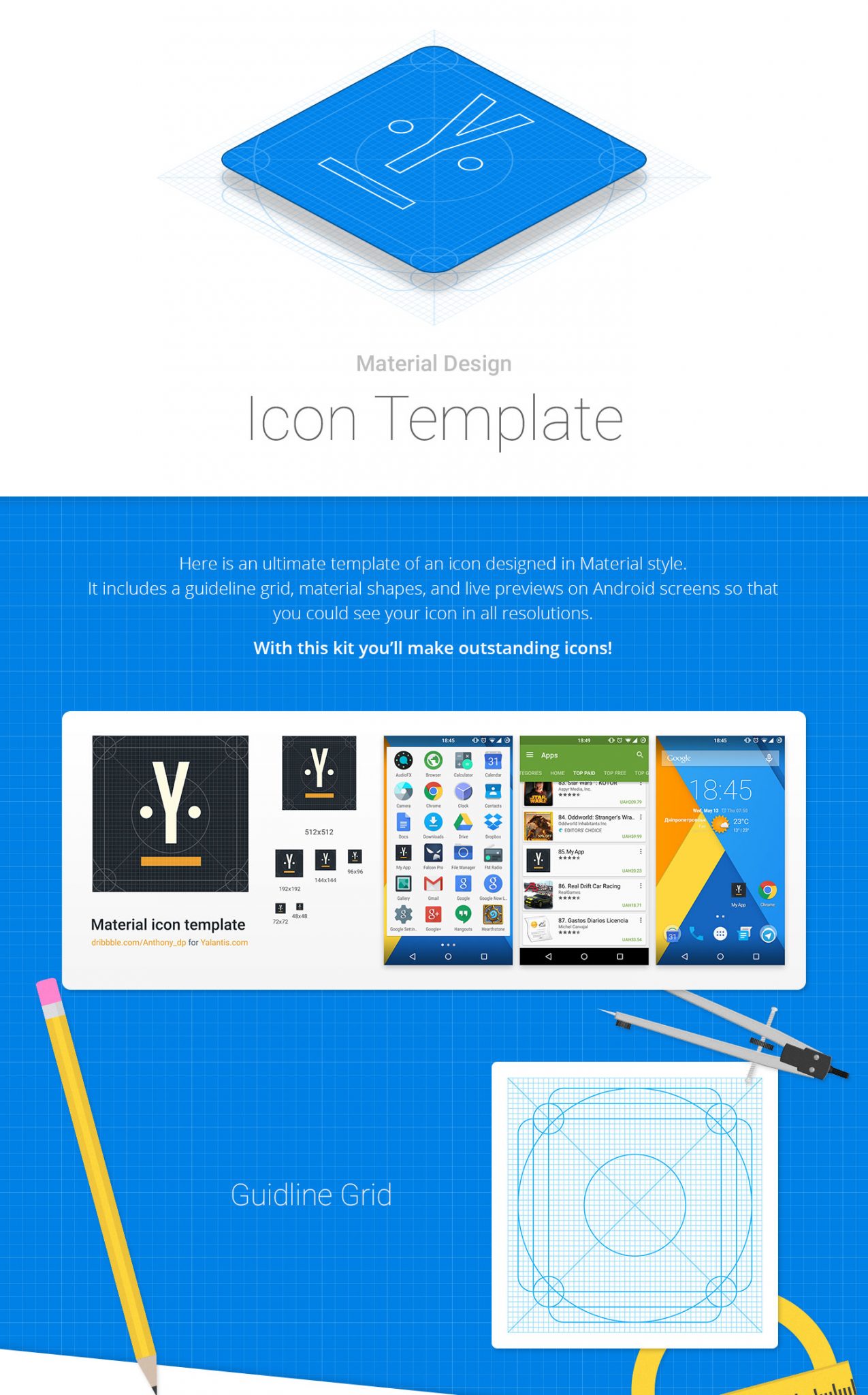 1275x2048 Android Material Design Icon Template For Google Play