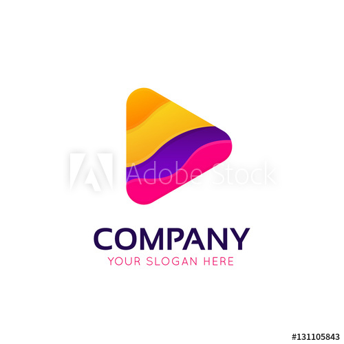 500x500 Abstract Fun Play Music Icon Sign Logo Vector Design