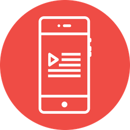 256x256 Video, Interface, File, Data, Playlist, Play, Music Icon Of Line