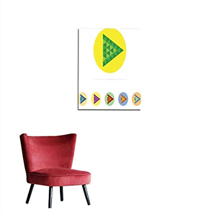 425x425 Wallpaper Set Of Play Music Icon In Low Poly Style