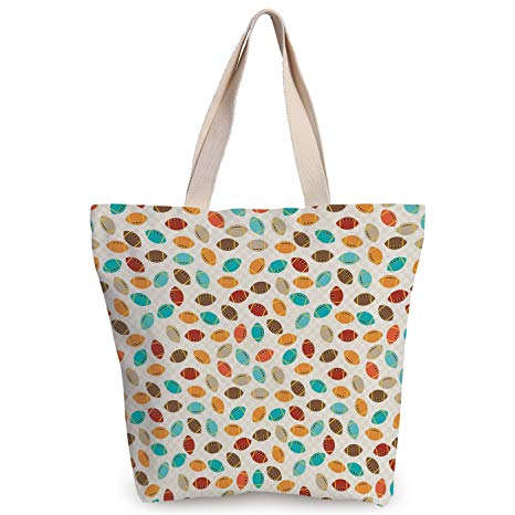 466x466 Iprint Fun Canvas Tote Bag,football,colorful School