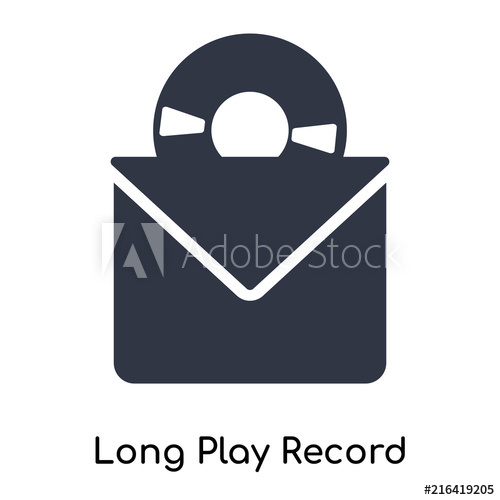 500x500 Long Play Record Cover Icon Isolated On White Background Modern