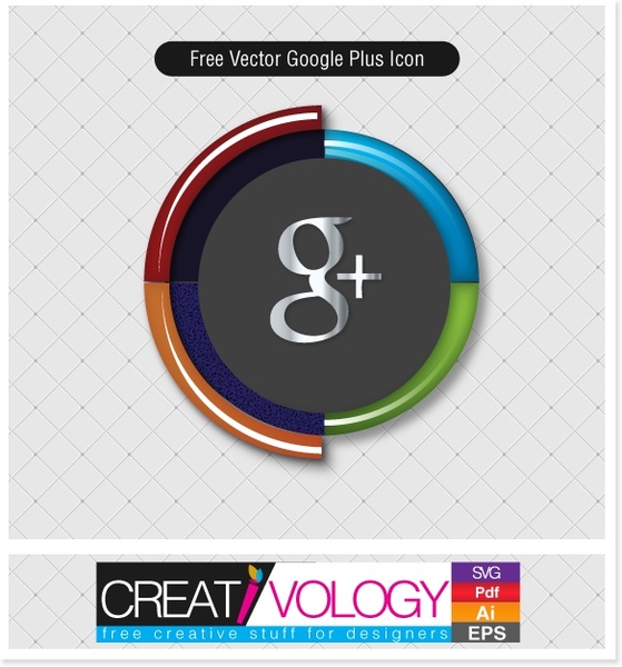 559x600 Google Plus Icon Colorful Modern Half Round Decor Free Vector