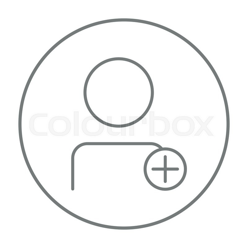 800x800 User Profile With Plus Sign Line Icon Stock Vector Colourbox