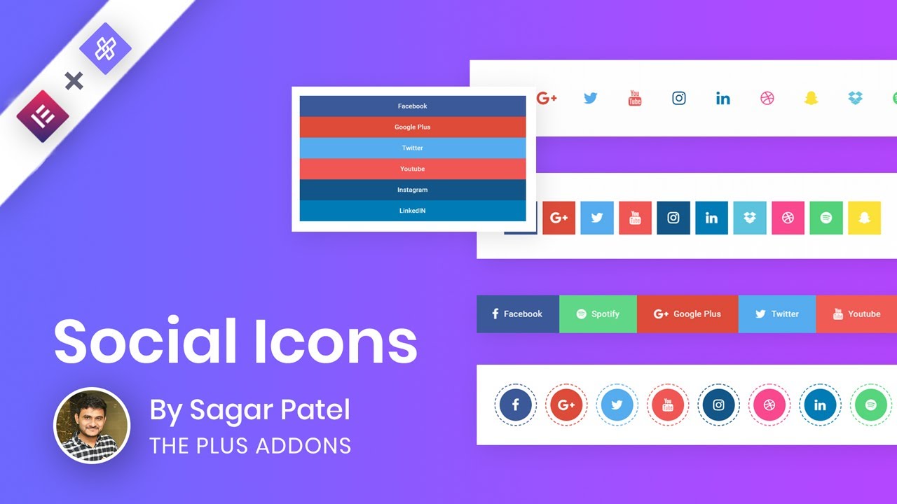 1280x720 Social Icons Widget