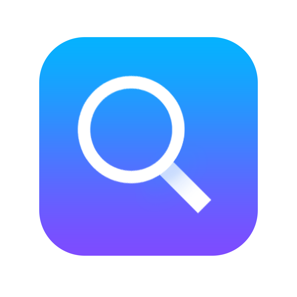 Searching app. App icon. SEARCHAPP. Search app. 4k image Searcher app logo.