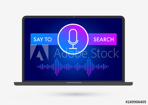 500x357 Voice Search Optimization On Laptop Screen Flat Vector