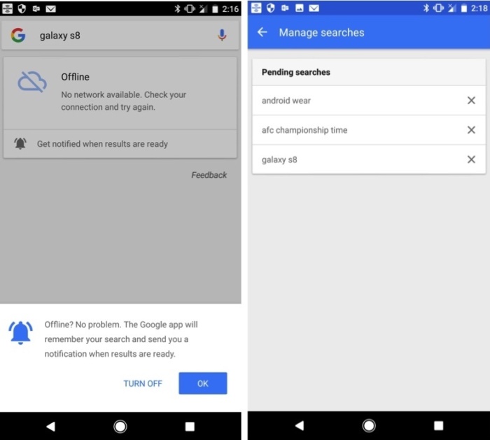 700x629 Android Google App Now Stores Offline Searches And Runs Them When