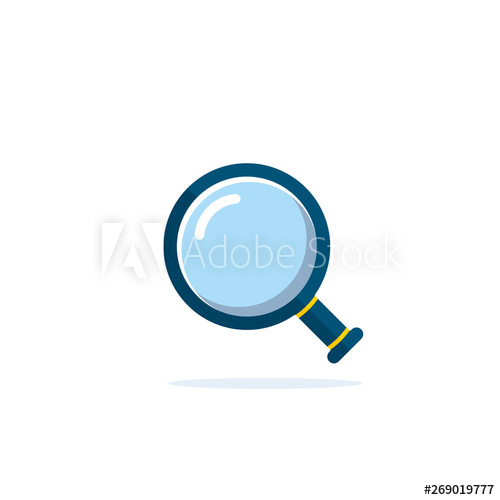 500x500 Magnifying Glass Icon, Vector Cartoon Magnifier Or Loupe Sign