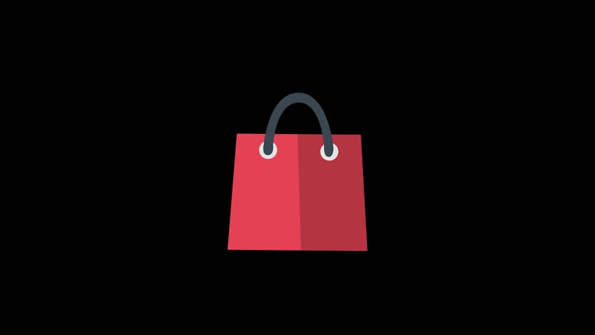 852x480 Cartoon Shopping Bag Icon Animation E Stock Footage Video