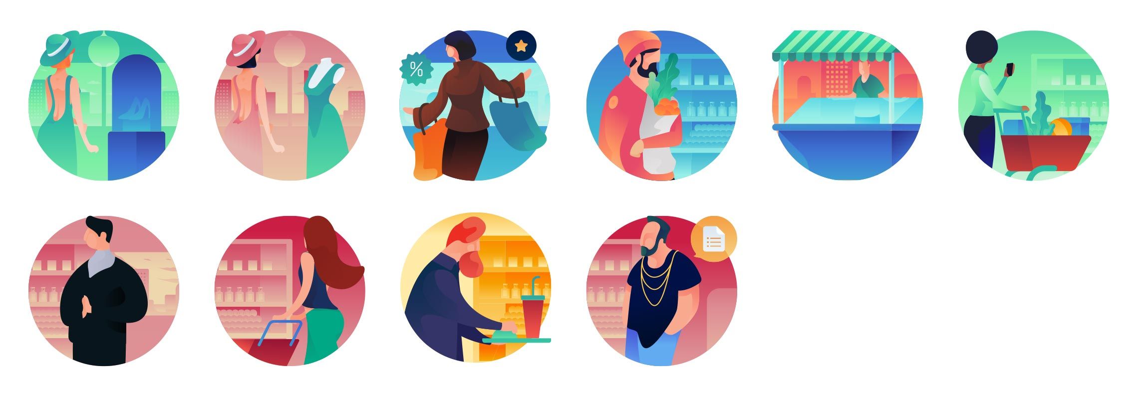 2280x790 Flat Icons Pack