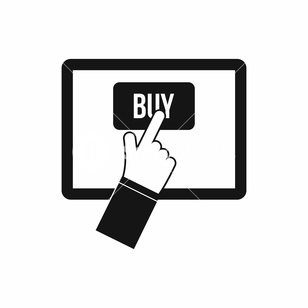 1000x1000 Online Shopping Icon In Simple Style Isolated On White Background