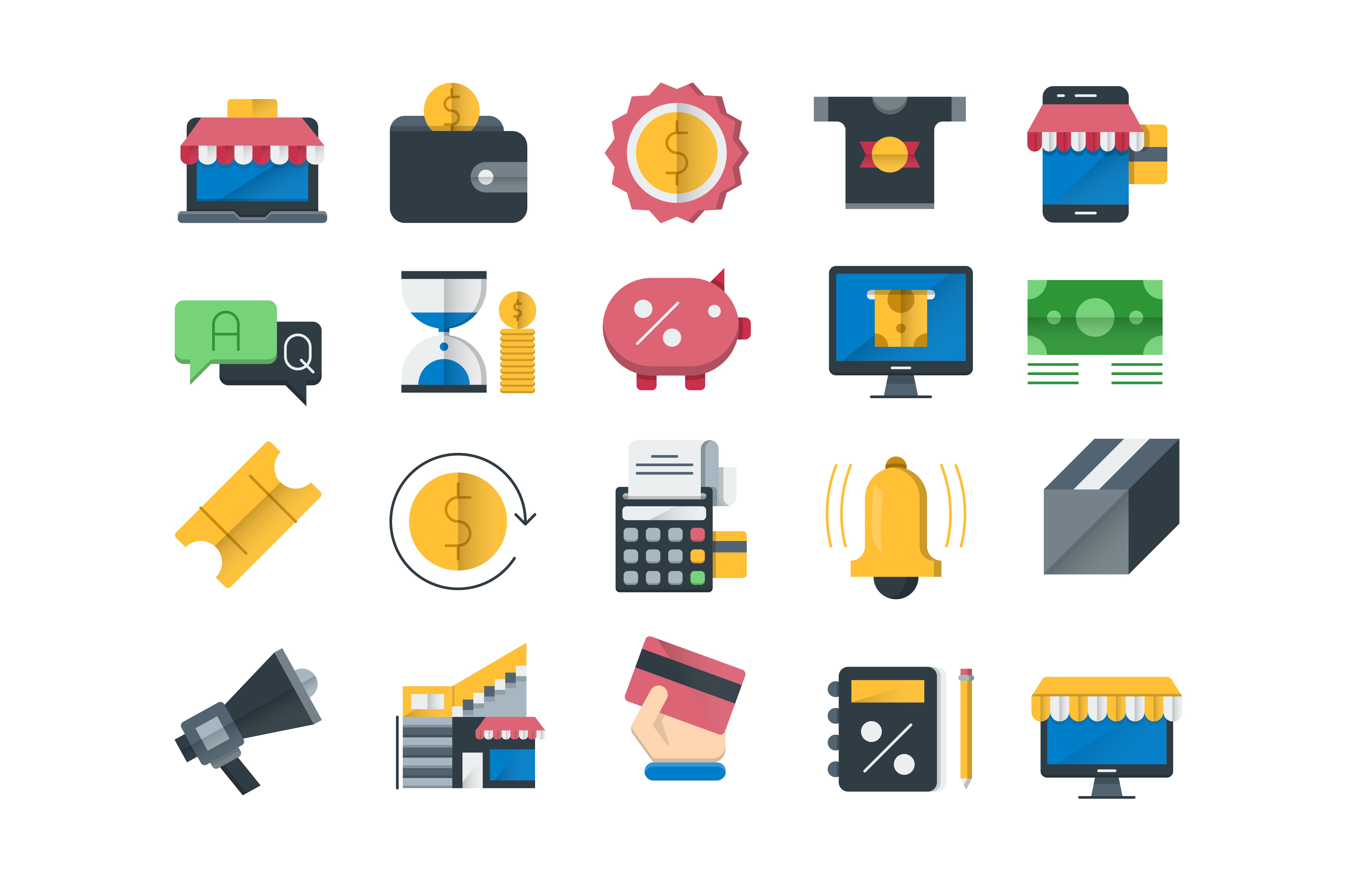 5168x3328 Shopping And Retail Icons Graphic