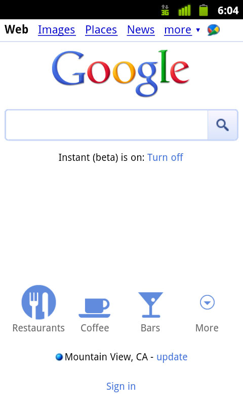 480x800 New Google Mobile Features Shortcut Local Icons, Query Builder