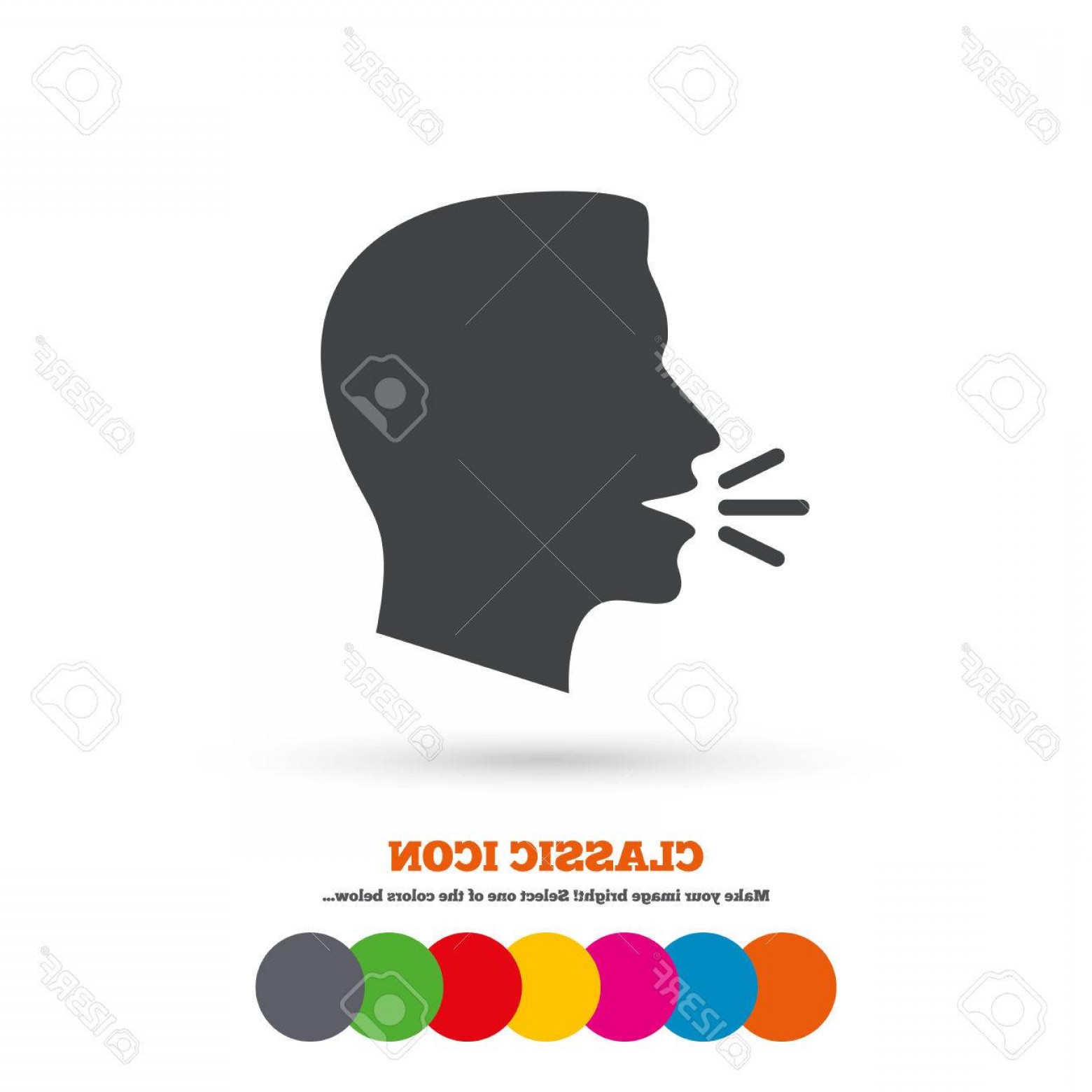 1560x1560 Photostock Vector Talk Or Speak Icon Loud Noise Symbol Human