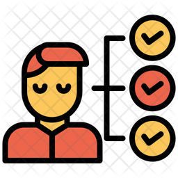 Man Tasks Icon Of Colored Outline Style 256x256 Man Tasks Icon Of Colored Outline Style