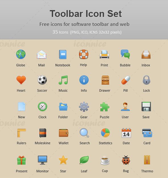 590x626 Toolbar Icon Set