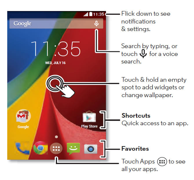Moto G Home Screen 670x621 Moto G Home Screen