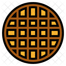 Waffle Icon Of Colored Outline Style 256x256 Waffle Icon Of Colored Outline Style