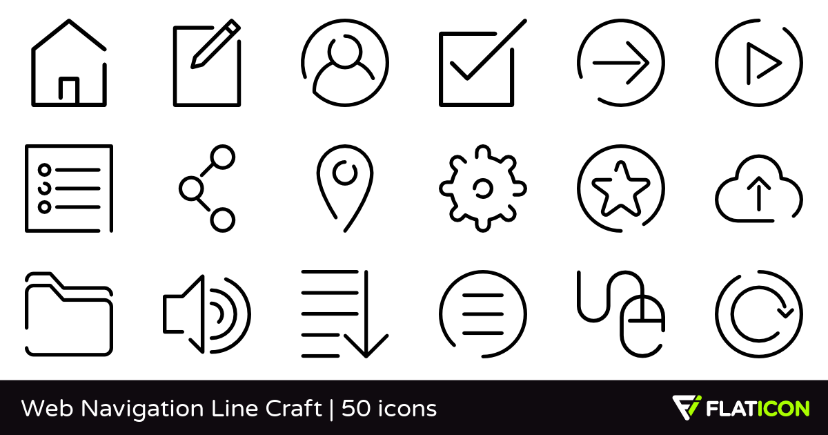 1200x630 Web Navigation Line Craft Free Icons