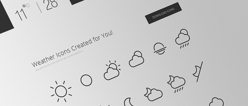 821x352 Free Minimal Icon Sets For Web Design