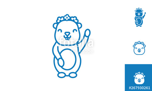500x300 Linear Gopher Icon With Flower Headband One Of Species Of Rodents