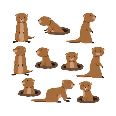 490x490 Free Flat Gopher Collection Vector
