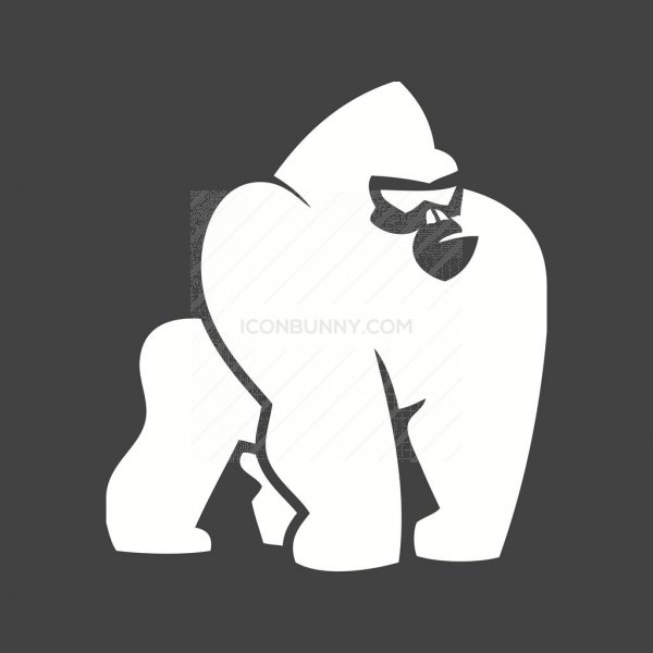 Gorilla Glyph Inverted Icon 600x600 Gorilla Glyph Inverted Icon