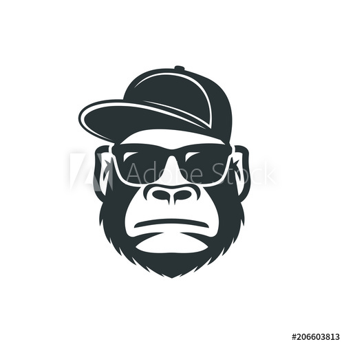 Monkey In Sunglasses And A Cap Cool Gorilla Icon 500x500 Monkey In Sunglasses And A Cap Cool Gorilla Icon