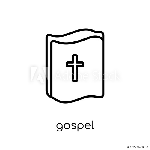 500x500 Gospel Icon Trendy Modern Flat Linear Vector Gospel Icon On White