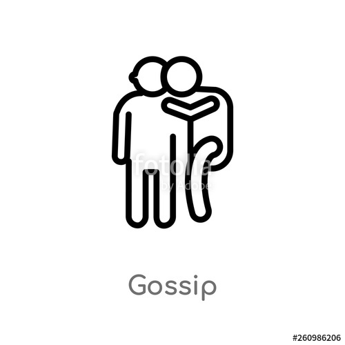 500x500 Outline Gossip Vector Icon Isolated Black Simple Line Element