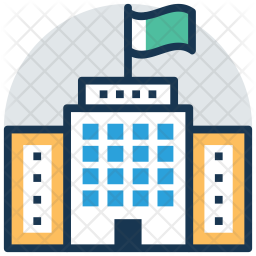 256x256 Government Building Icon Of Colored Outline Style