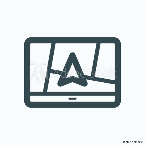 500x500 Car Gps Navigator Outline Icon, Gps Navigation System Isolated