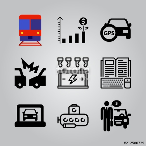 500x500 Simple Icon Set Of Electronics Related Online Course, Car
